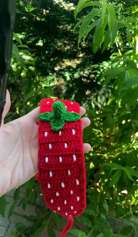 crochet strawberry headband.